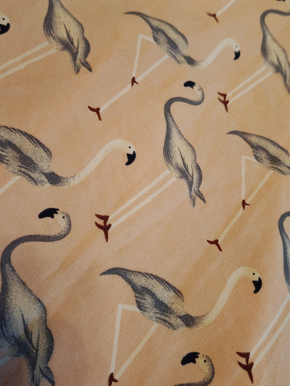 Medium Entro Peach Flamingo Print Dress #1592 - Picture 2 of 4
